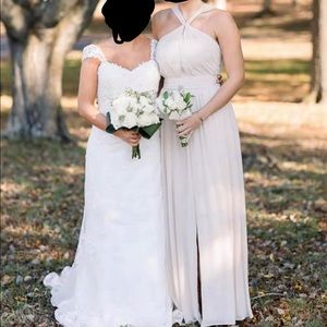 Champagne Bill Levkoff Bridesmaids Dress